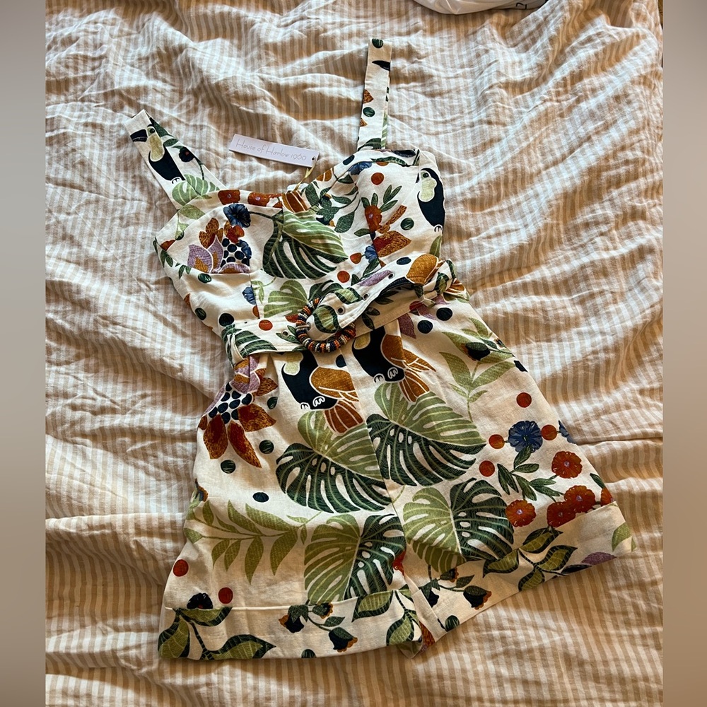 House of Harlow 1960 Tropical Print Romper
